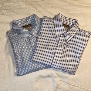 Lot of 2 DULUTH TRADING CO. Short Sleeve Button Up Collar Shirts MENS MEDIUM